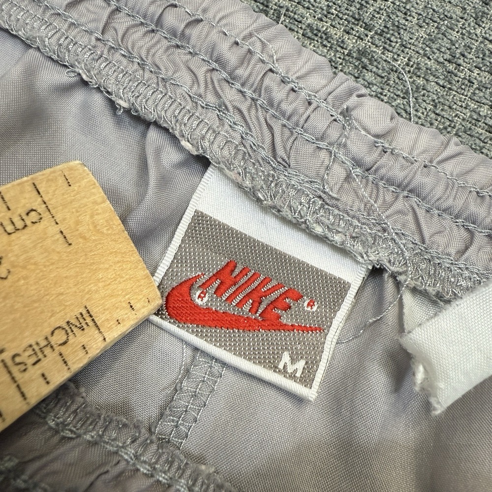VTG 90's Nike Track Pants Mens Medium Gray Shine Jogger Windbreaker Ankle Zip
